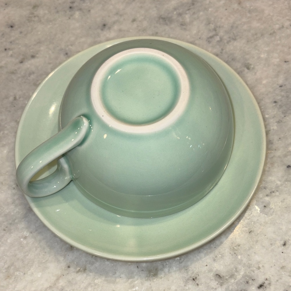 Mint Green Teacup and Saucer Set